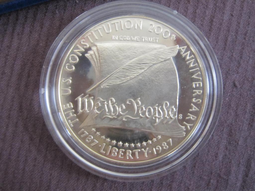 United States Constitution Coin Set includes a 1987 Constitution Proof Silver Dollar (90 percent