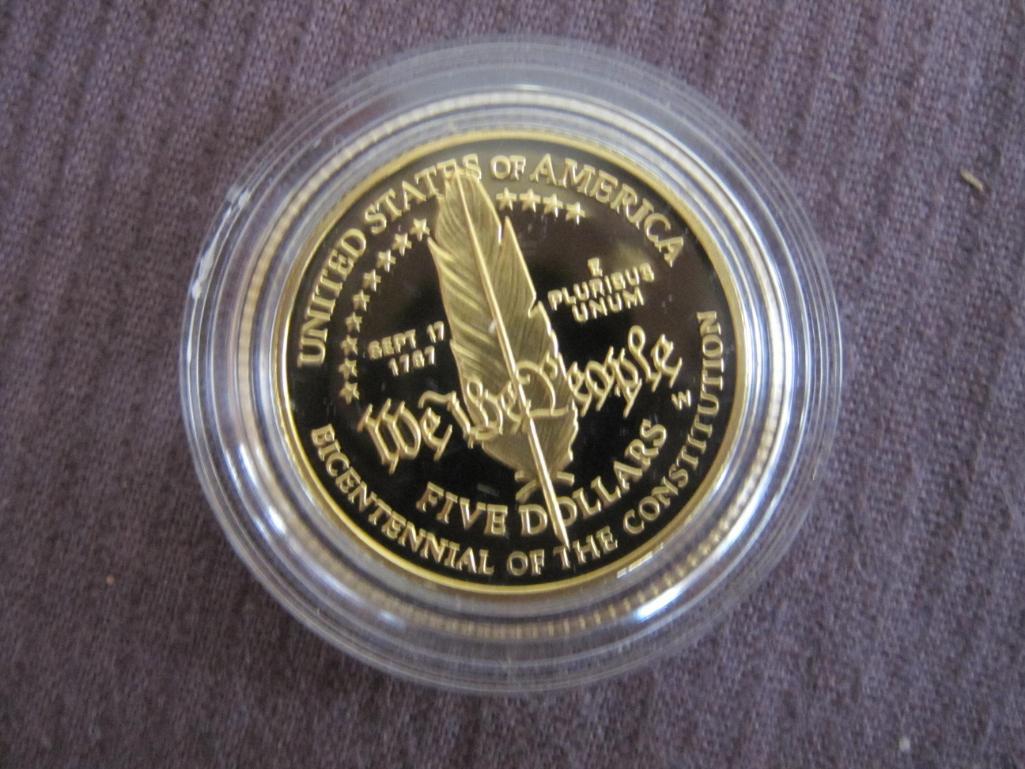 United States Constitution Coin Set includes a 1987 Constitution Proof Silver Dollar (90 percent