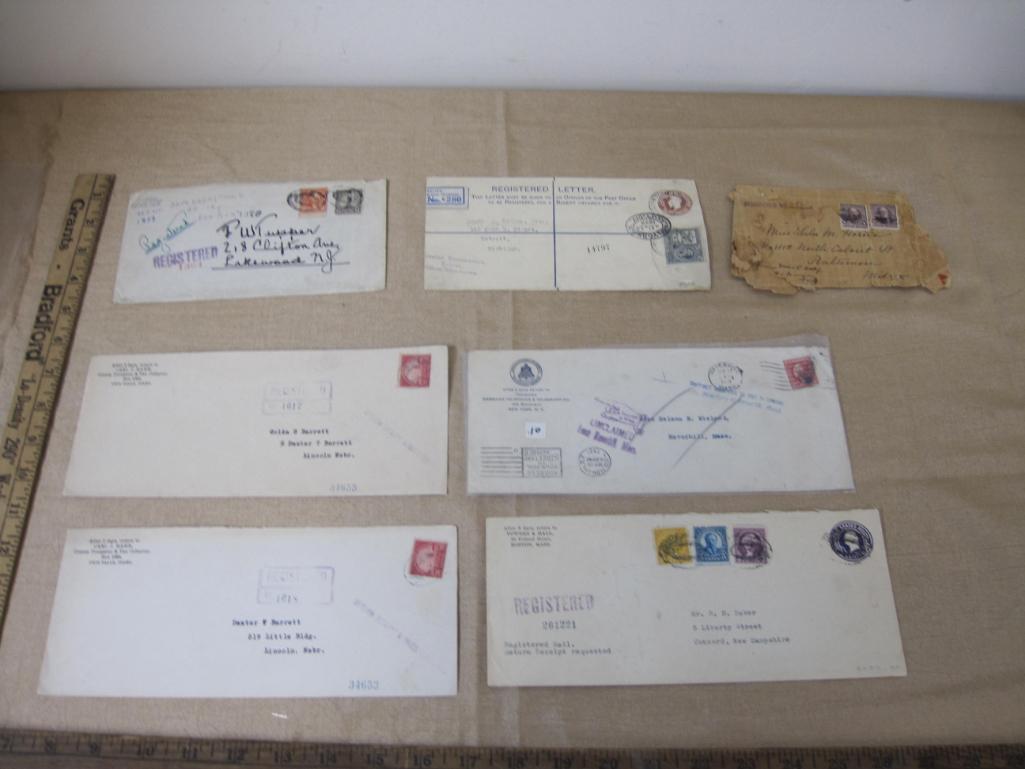 Lot of stamped, addressed envelopes, postmarked from 1921 to 1936