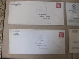 Lot of stamped, addressed envelopes, postmarked from 1921 to 1936