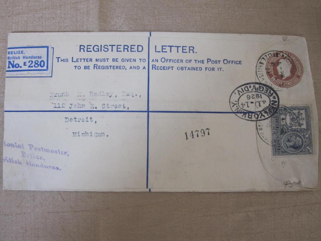 Lot of stamped, addressed envelopes, postmarked from 1921 to 1936