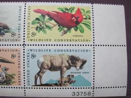 Block of 4 different 1972 8 cent Wildlife Conservation US postage stamps, #s1464-1467