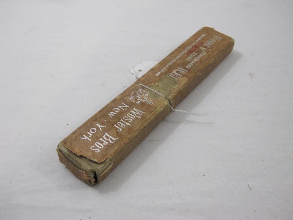 Vintage Pearlduck Dubl Duck Goldedge Strait Razor in Wester's Wedge Case, 3 oz