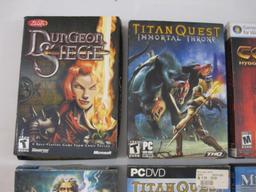 Lot of PC Computer Games including Age of Conan, Medieval II Total War Kingdoms, Titan Quest and