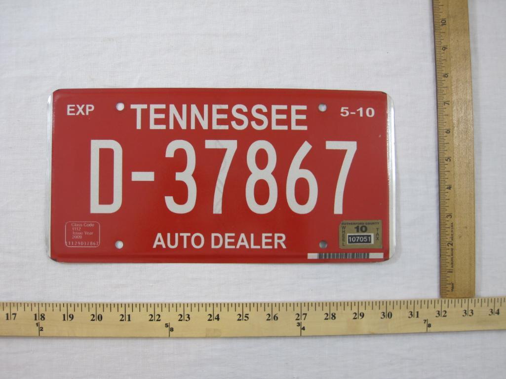 Tennessee Auto Dealer License Plate, 2009 Issue Year, 4 oz