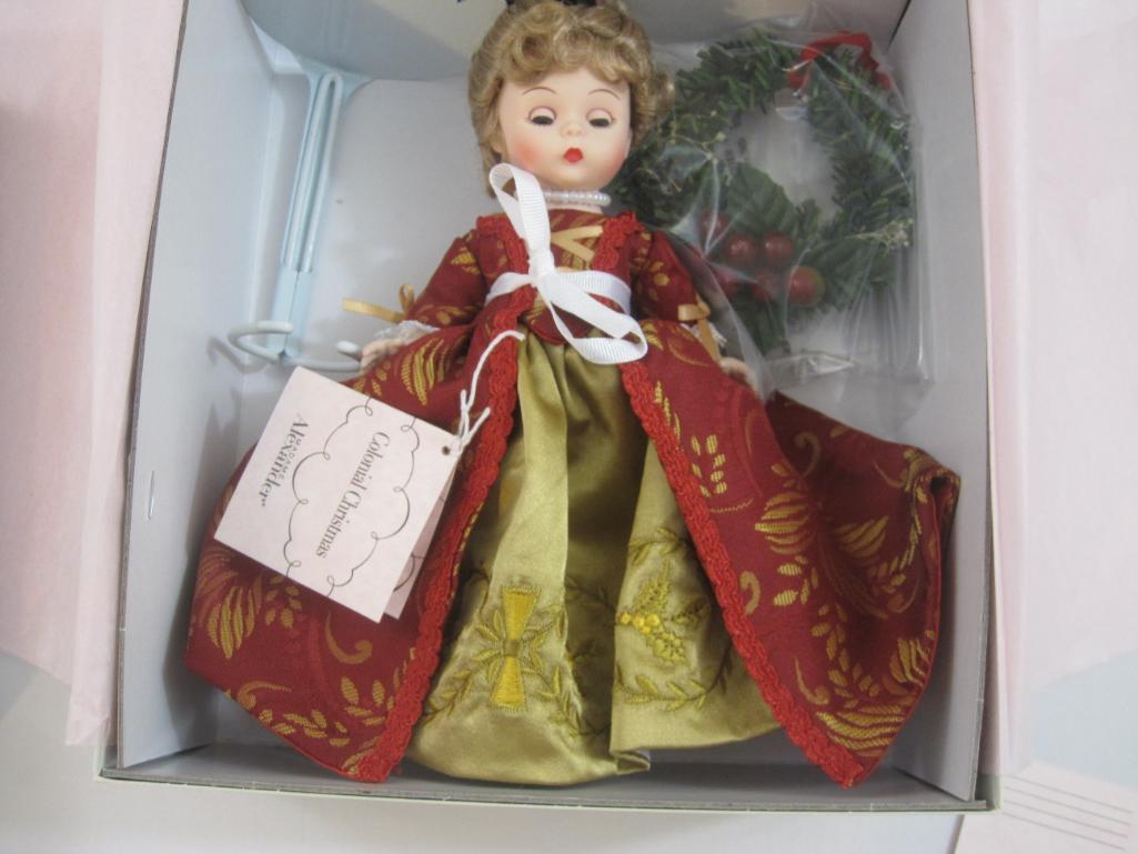 New in Box Colonial Christmas Madame Alexander Doll, item 60755, 13 oz