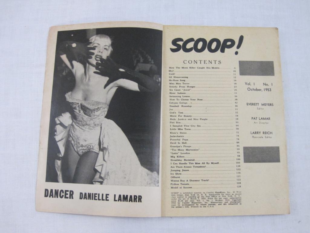 Five 1950s Pin-Up Magazines including Scoop!, Brief, Foto-rama and Picture Scope, 1 lb 2 oz