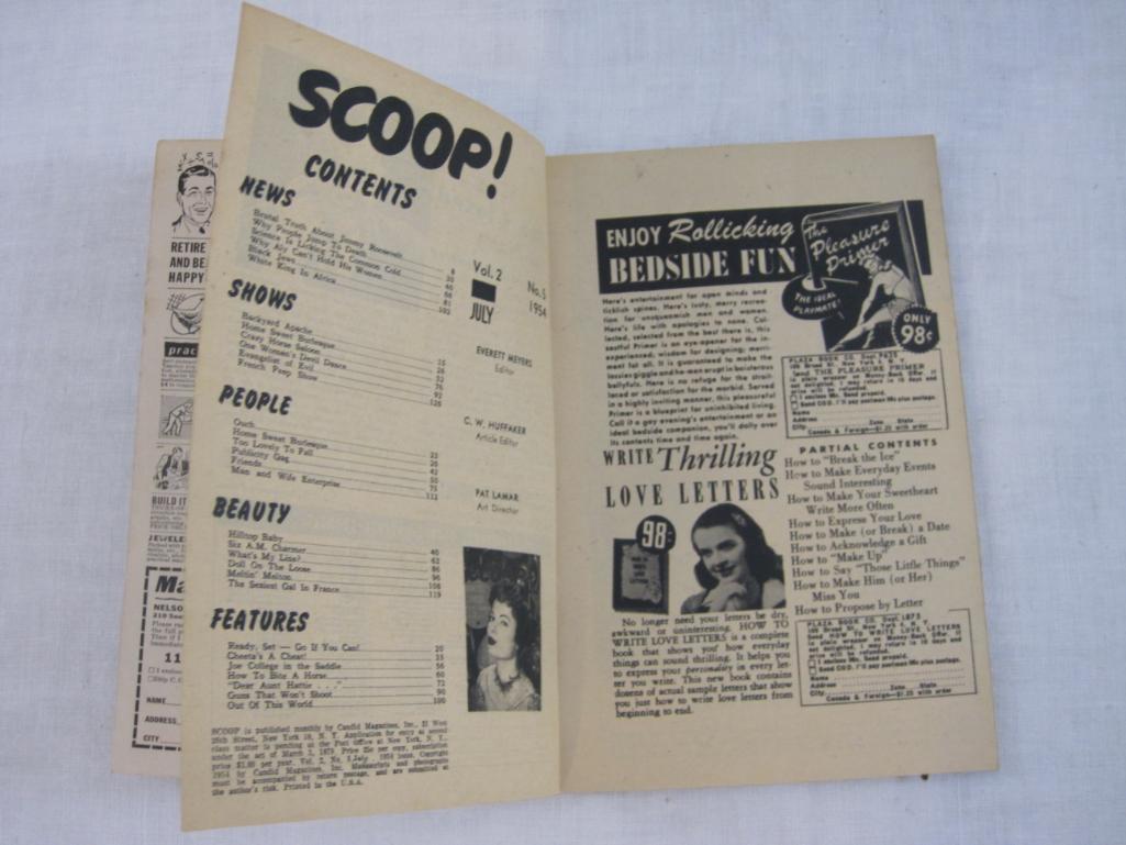 Five 1950s Pin-Up Magazines including Scoop!, Brief, Foto-rama and Picture Scope, 1 lb 2 oz