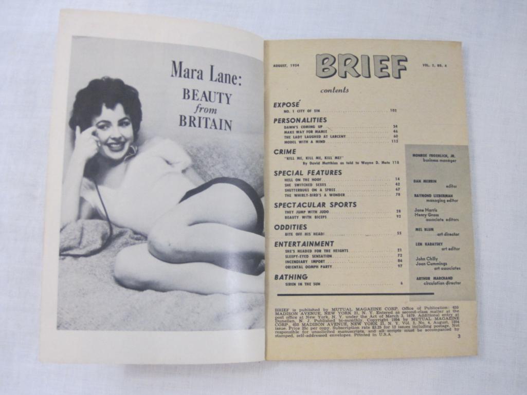 Five 1950s Pin-Up Magazines including Scoop!, Brief, Foto-rama and Picture Scope, 1 lb 2 oz