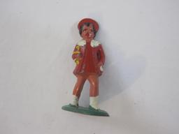 Three Vintage Barclay Lead Figures including ice skaters and girl (B164), 4 oz