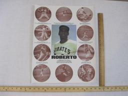 Roberto Clemente Achievement Poster, poster may be rolled and shipped separately in a tube