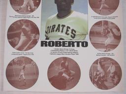 Roberto Clemente Achievement Poster, poster may be rolled and shipped separately in a tube