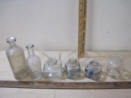 Lot of Vintage Bottles, ink bottles, and more