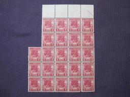 Block of 23 2 cent 1928 Washington at Prayer Valley Forge US Postage Stamps, #645