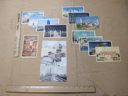 Assorted World's Fair postcards includes Chicago and The Hall of Science,Chrystler Motors