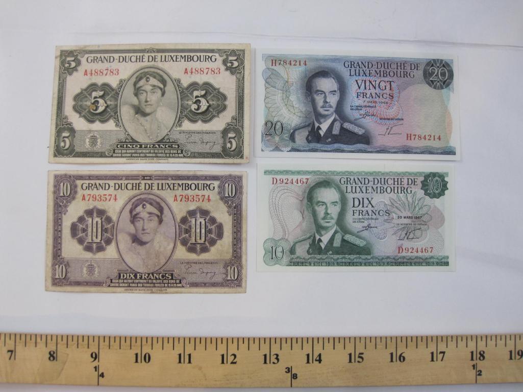 Lot of Foreign Paper Currency from Luxenbourg