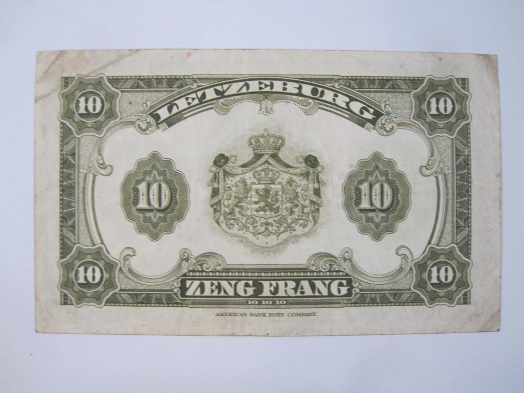 Lot of Foreign Paper Currency from Luxenbourg