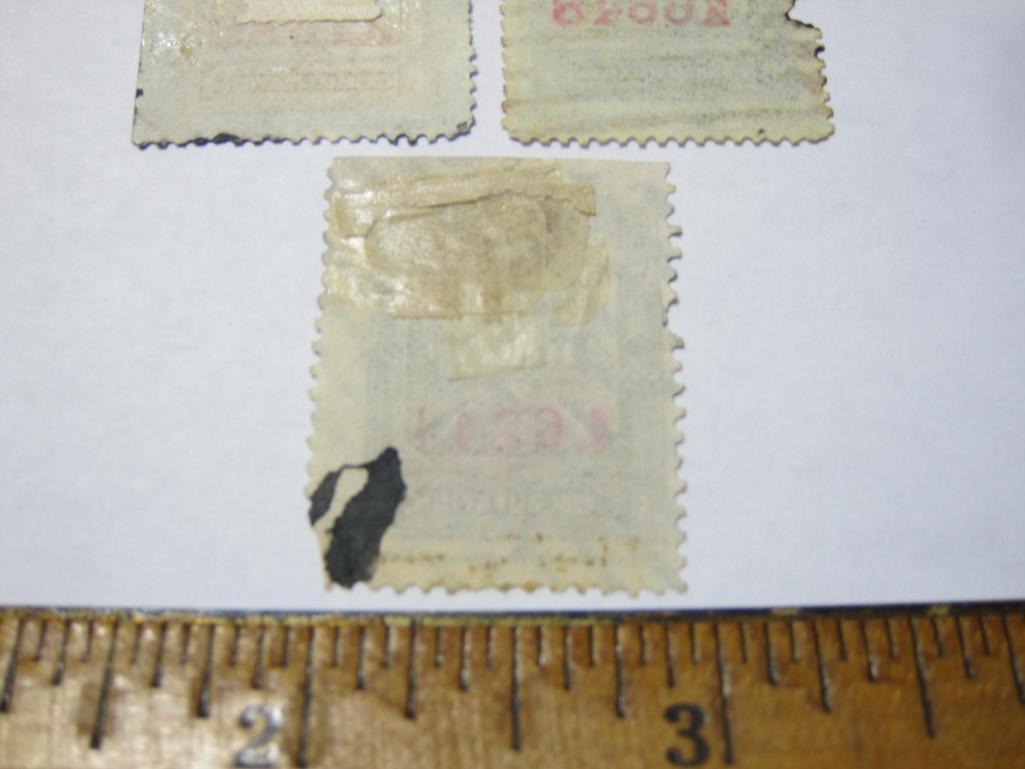 Five stamps: 4 ommutation; 1 1931 Western Union Telegraph Co. complimentary 25 Value Cents