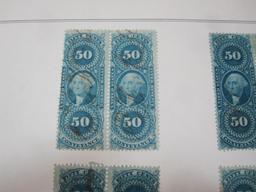 Cancelled US 50 Cent and 60 Cent Revenue Stamps including Mortage and Conveyance