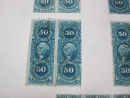 Cancelled US 50 Cent and 60 Cent Revenue Stamps including Mortage and Conveyance