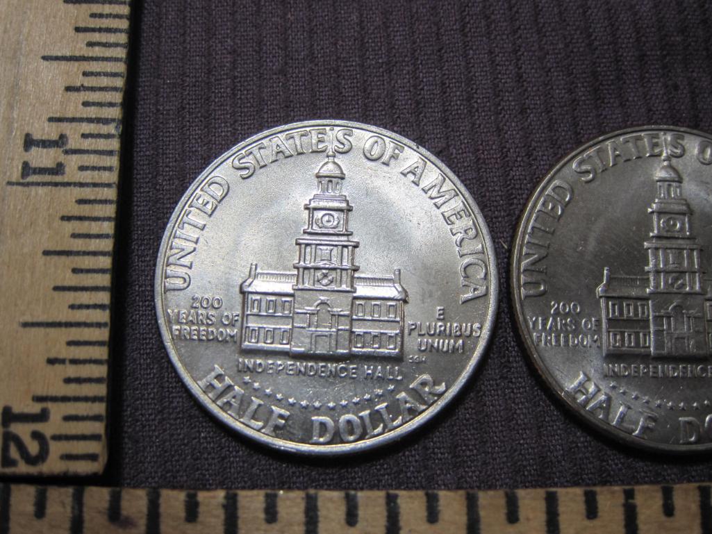 Two Bicentennial Eisenhower Half Dollar Coins, 1976, 22.3 g