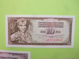 Lot of 5 Paper Currency Notes from Yugoslavia