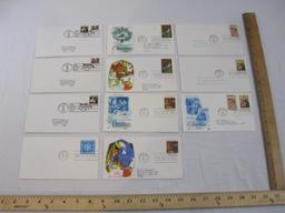 Eleven Christmas First Day Covers, 1971-1987