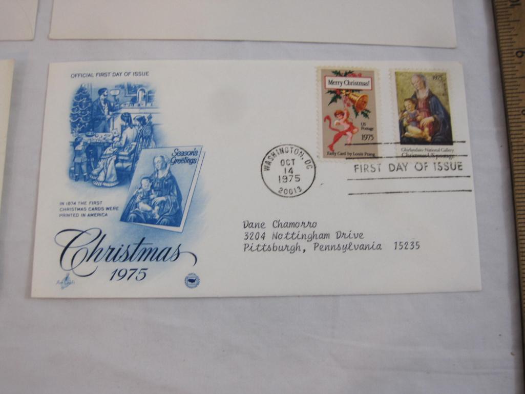 Eleven Christmas First Day Covers, 1971-1987