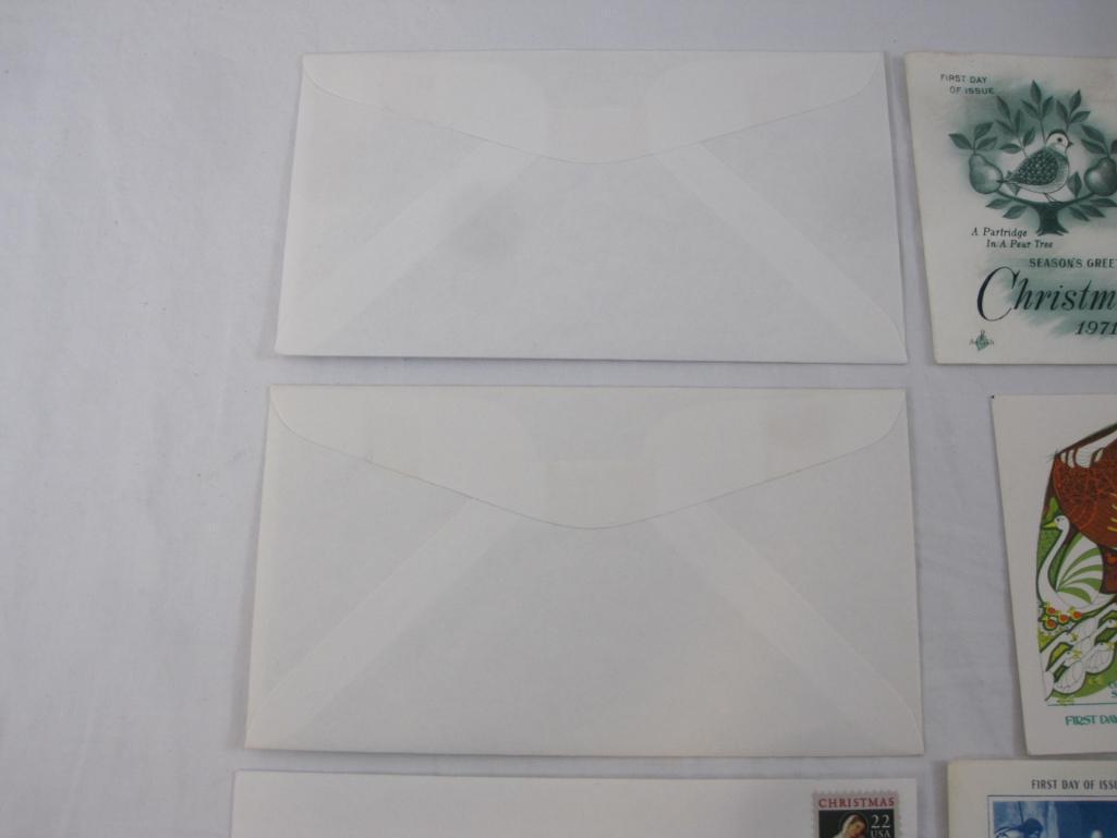 Eleven Christmas First Day Covers, 1971-1987