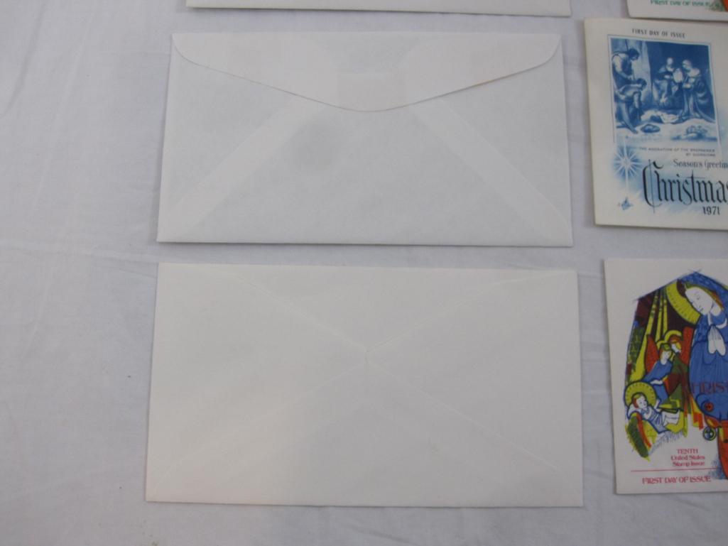 Eleven Christmas First Day Covers, 1971-1987