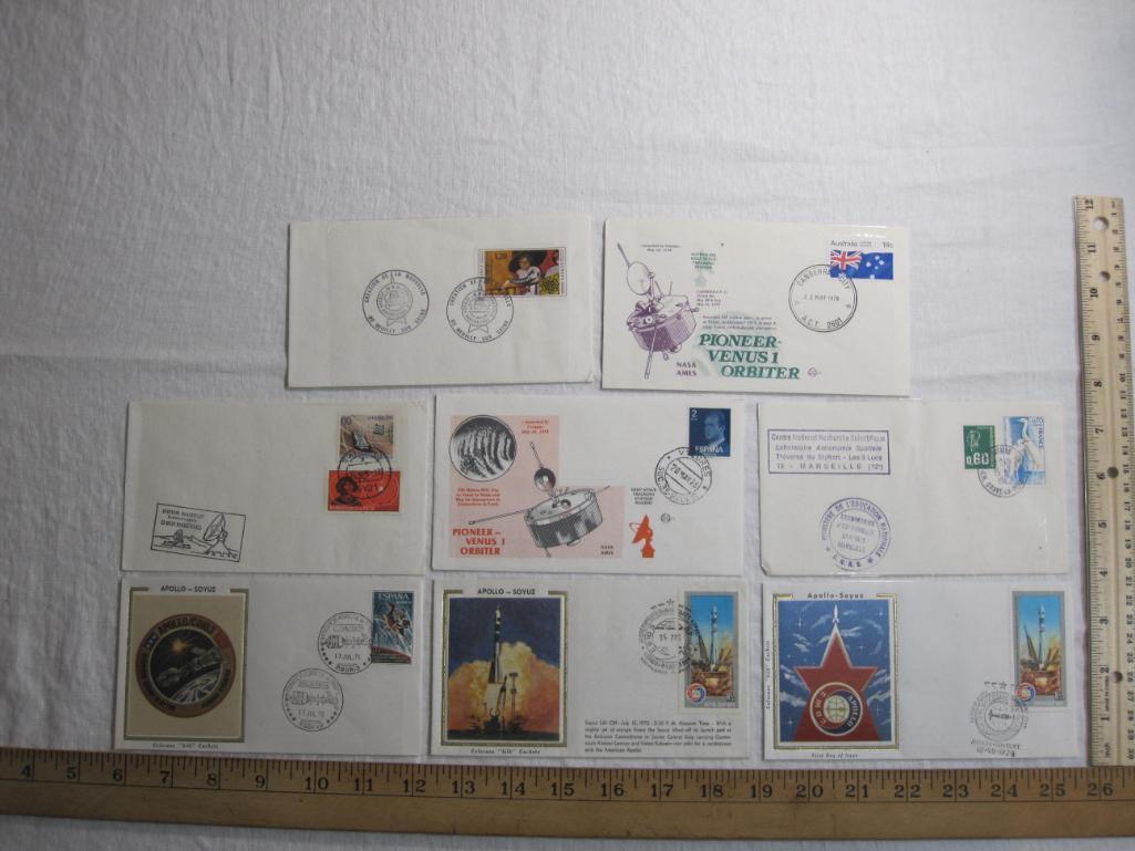 Eight Space Exploration Themed Foreign First Day Covers. Includes France, Australia, Germany and