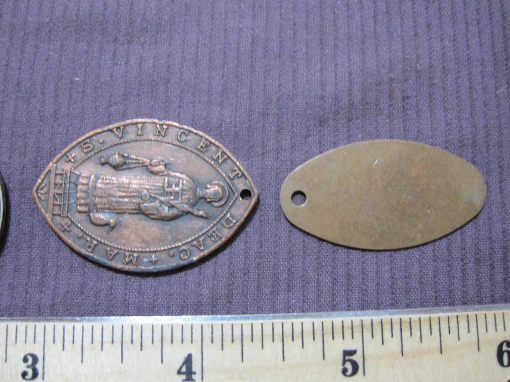 Lot of 4 Religious Tokens/Coin Pendants