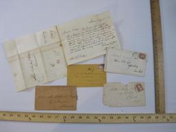 Five 1800s Postmarked Envelopes and Correspondence