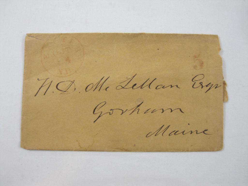 Five 1800s Postmarked Envelopes and Correspondence