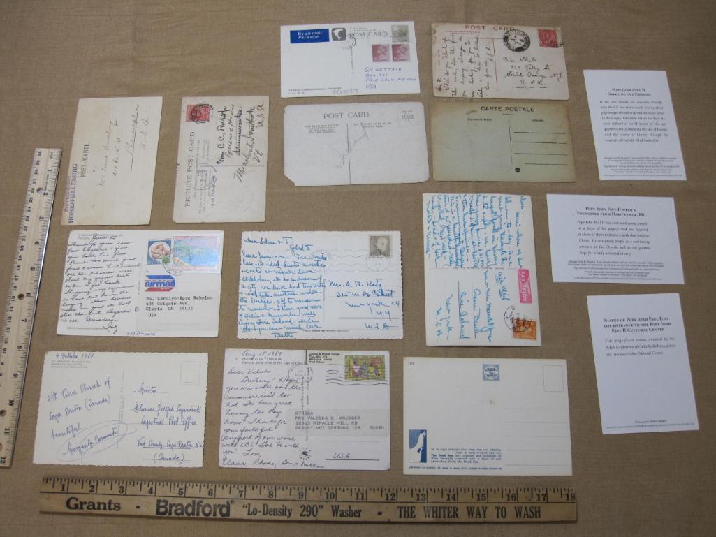 Lot of 15 Vintage Postcards from Liberia, Pope John Paul II and more