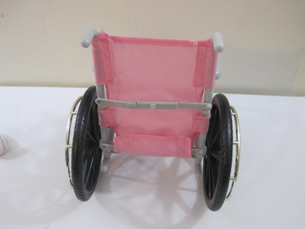 18" Doll Wheelchair, Cast and Crutches Set, Enertec, 1 lb 7 oz