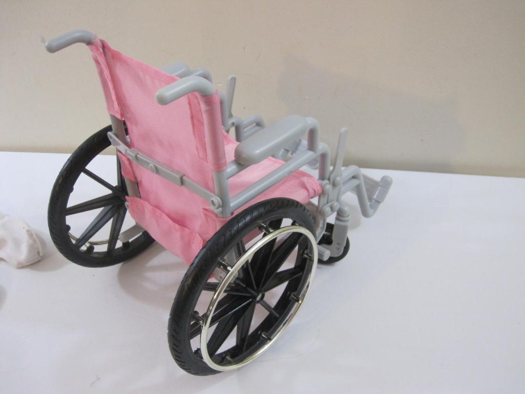 18" Doll Wheelchair, Cast and Crutches Set, Enertec, 1 lb 7 oz