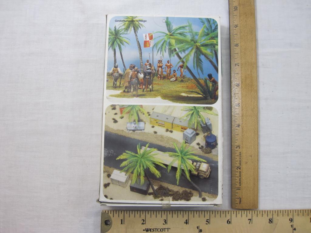 Original Preiser Natural HO Scale 4 Palm Tree Kit, unassembled in original box, 5 oz