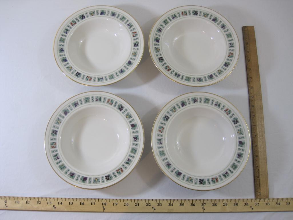 Set of 4 Royal Doulton Tapestry Fine China Soup Bowls, 9" diameter, excellent condition, 3 lbs 5 oz