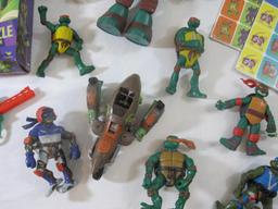 Lot of TMNT Teenage Mutant Ninja Turtles Toys including Floor Puzzle in original box, action
