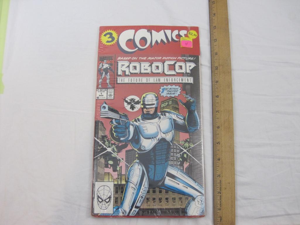 SEALED Pack of 3 Robocop Comic Books Nos. 1-3, Marvel Comics, 6 oz