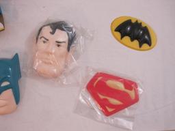 Wilton Super Hero Cake Pan Set, includes cake pan and plastic faces and shields for Batman and