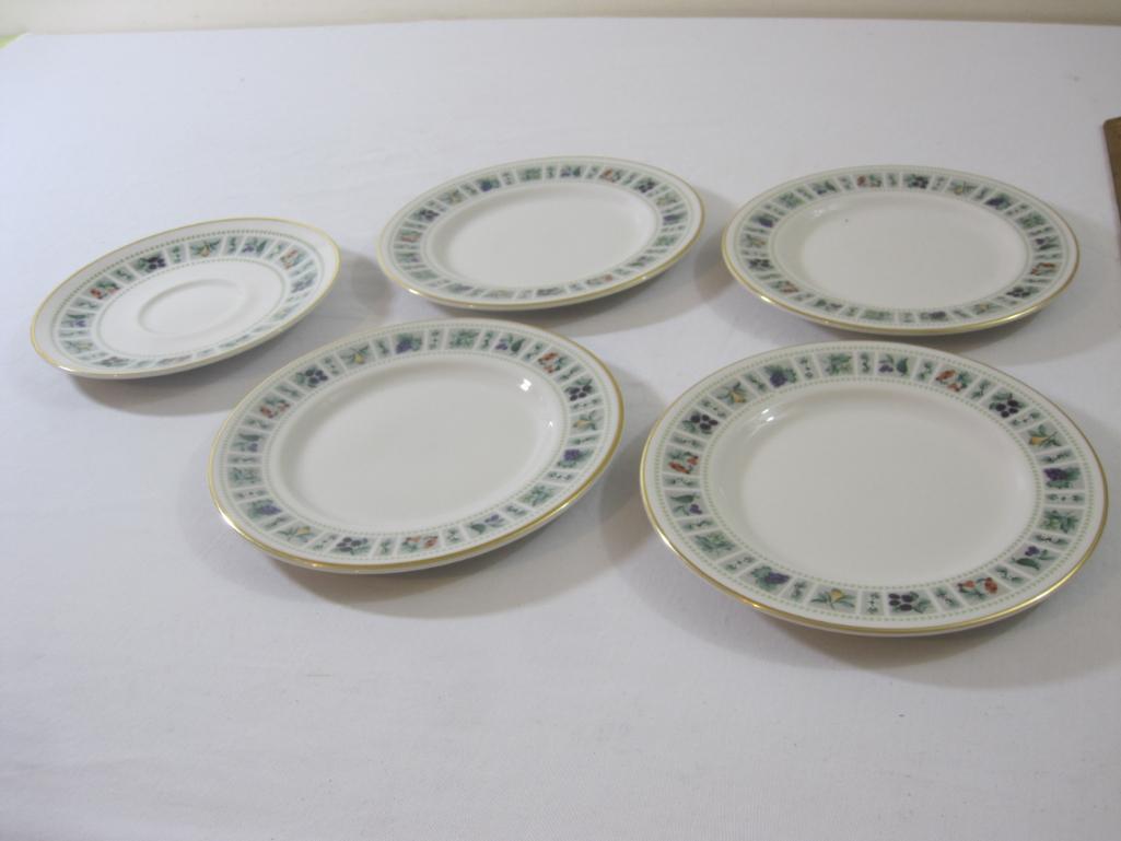 Set of 5 Royal Doulton Tapestry Fine China Plates including 4 Bread Plates (6.5" diameter), and 1