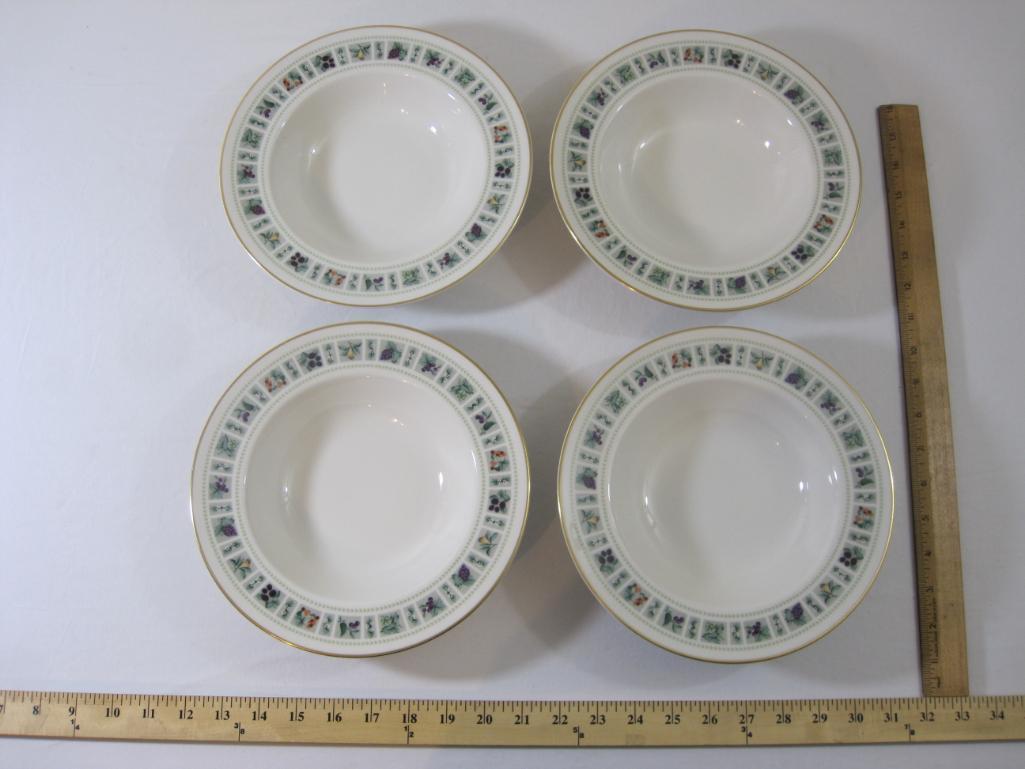 Set of 4 Royal Doulton Tapestry Fine China Soup Bowls, 9" diameter, excellent condition, 3 lbs 5 oz