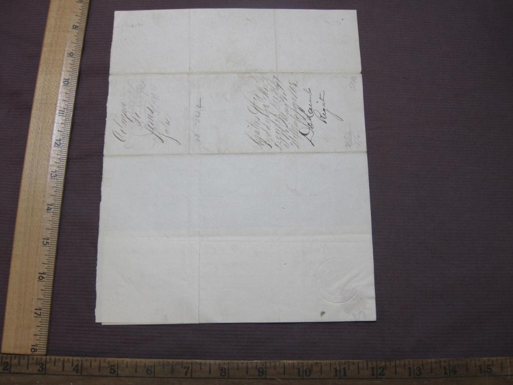 Nineteenth Century handwritten document notarized by New York State, Chautauqua County Clerk's