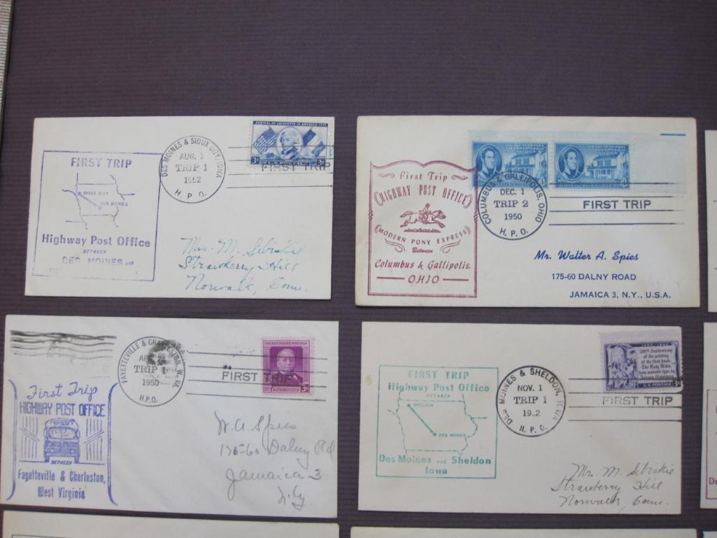 1950s US First Trip Highway Post Office First Day Covers commemorating routes between San Bernardino