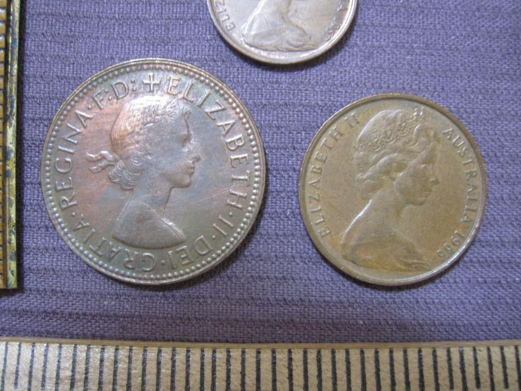 Three 1960s Australian coins: 1964 Australia Half Penny; 1966 Two Cents; 1967 One Cent