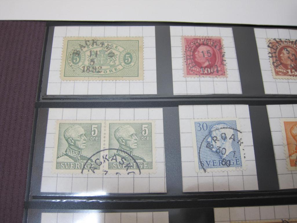 Stamps from Sweden, 1890's through 1930's, Bredbyn, Bjorkfors, Bettna, Bastad and others, 2oz