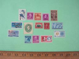 Lot of Vintage Stamps including Commercial Airmail 13-cent (Scott 1684), 1940 State of Wyoming 50th