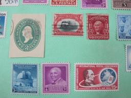 Lot of Vintage Stamps including Commercial Airmail 13-cent (Scott 1684), 1940 State of Wyoming 50th
